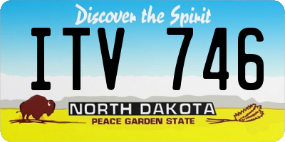 ND license plate ITV746