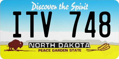 ND license plate ITV748