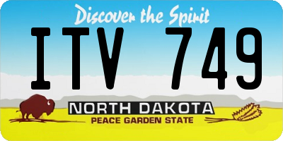 ND license plate ITV749