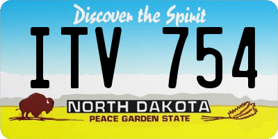 ND license plate ITV754