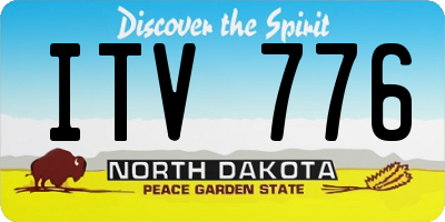 ND license plate ITV776