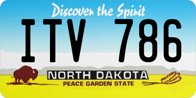 ND license plate ITV786