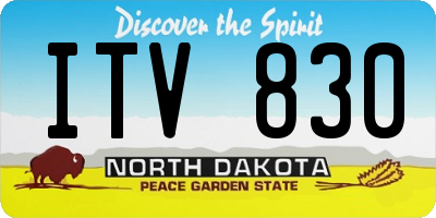 ND license plate ITV830