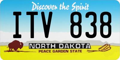 ND license plate ITV838