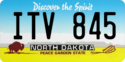 ND license plate ITV845