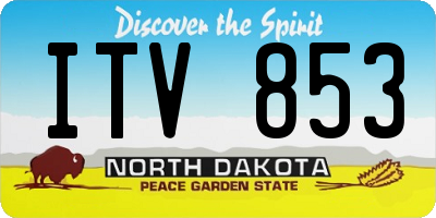 ND license plate ITV853