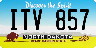 ND license plate ITV857