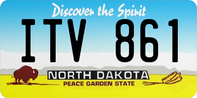 ND license plate ITV861