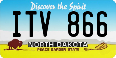 ND license plate ITV866