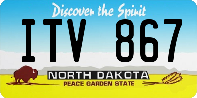ND license plate ITV867