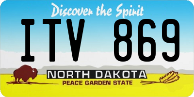 ND license plate ITV869