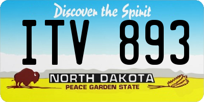 ND license plate ITV893