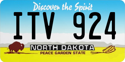 ND license plate ITV924