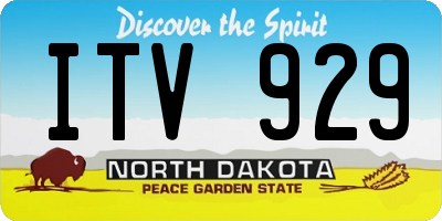 ND license plate ITV929