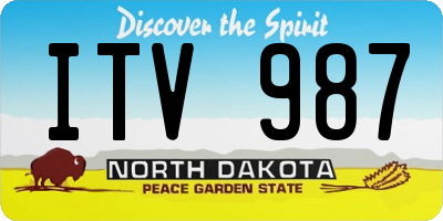 ND license plate ITV987