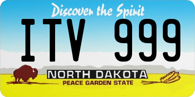 ND license plate ITV999