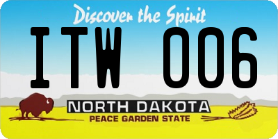 ND license plate ITW006