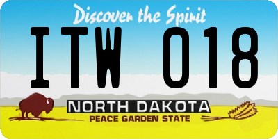 ND license plate ITW018