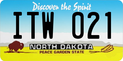 ND license plate ITW021