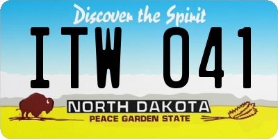 ND license plate ITW041