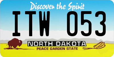 ND license plate ITW053