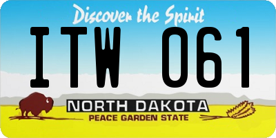 ND license plate ITW061