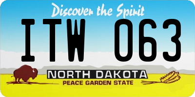 ND license plate ITW063