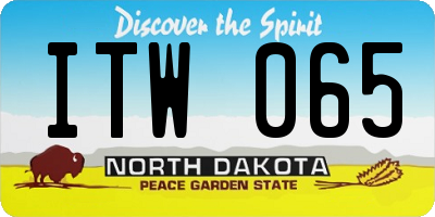 ND license plate ITW065