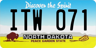 ND license plate ITW071