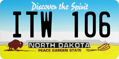 ND license plate ITW106