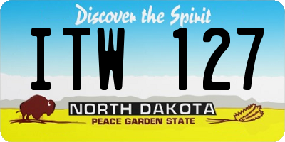ND license plate ITW127