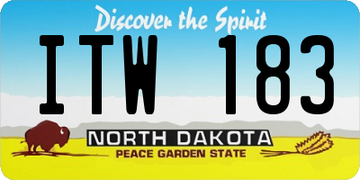 ND license plate ITW183