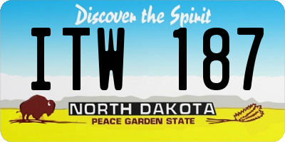 ND license plate ITW187