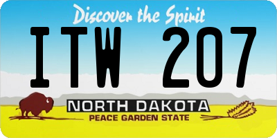 ND license plate ITW207