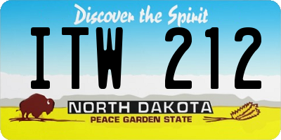 ND license plate ITW212