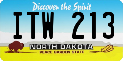 ND license plate ITW213