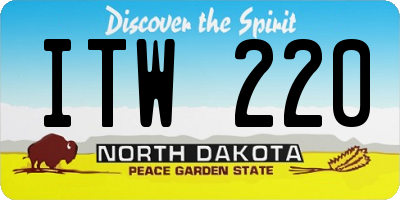 ND license plate ITW220