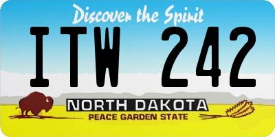 ND license plate ITW242