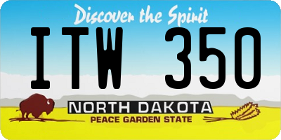 ND license plate ITW350