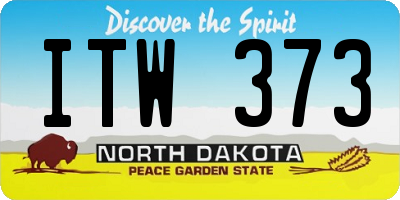 ND license plate ITW373