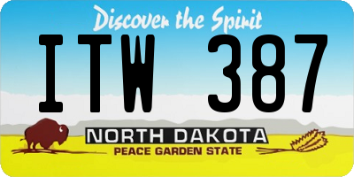ND license plate ITW387