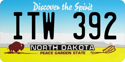 ND license plate ITW392
