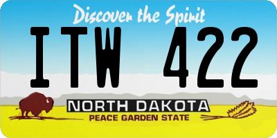 ND license plate ITW422