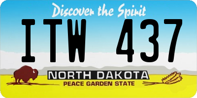 ND license plate ITW437