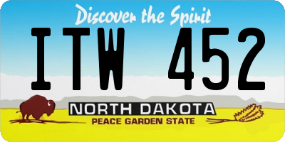ND license plate ITW452