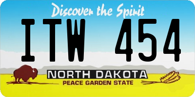 ND license plate ITW454