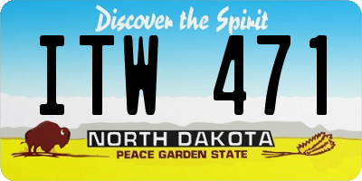 ND license plate ITW471