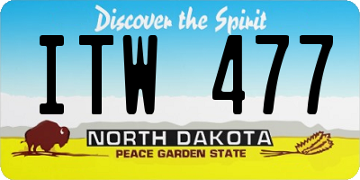 ND license plate ITW477