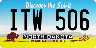 ND license plate ITW506