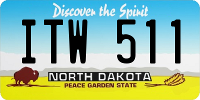 ND license plate ITW511